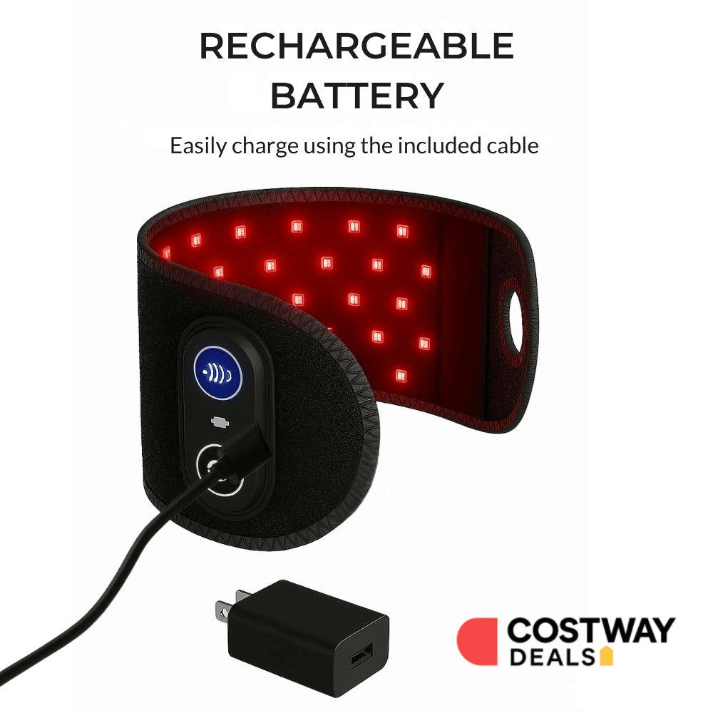 Red light therapy wrist wrap for wrist and finger pain relief.