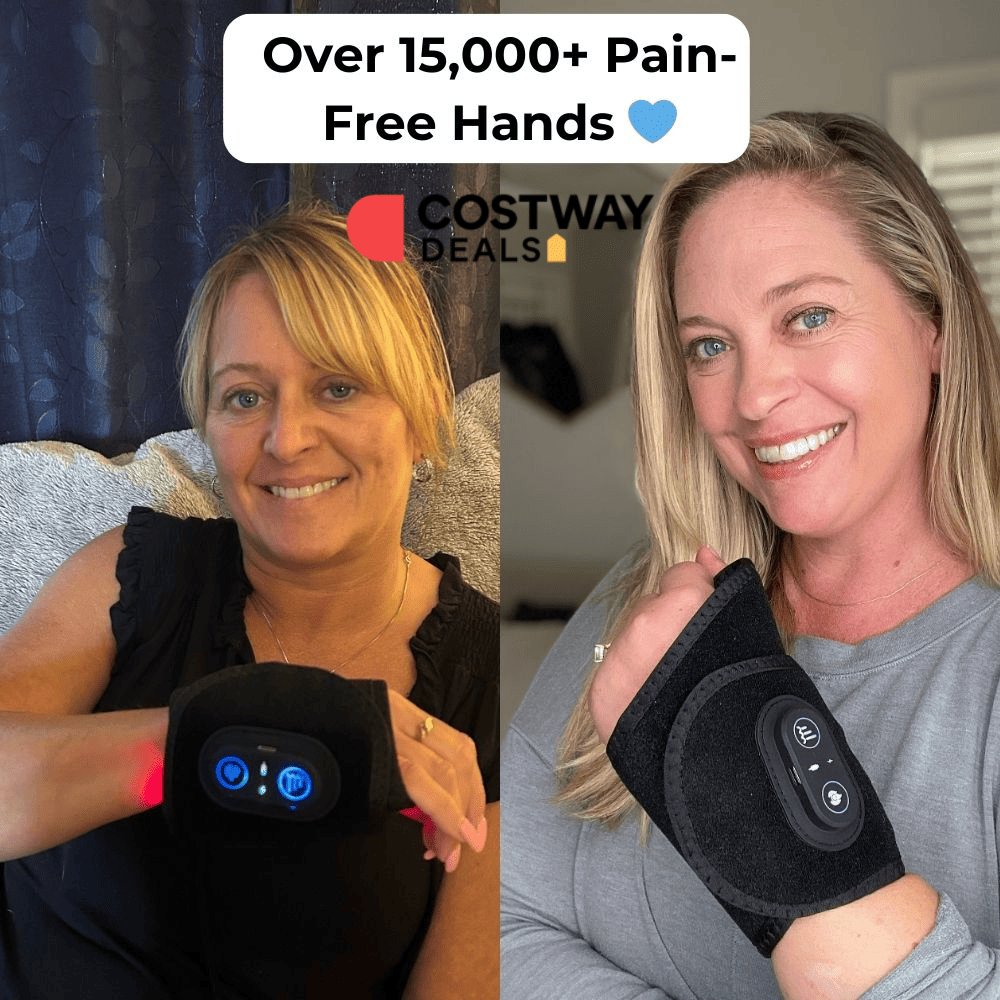 Red light therapy wrist wrap for wrist and finger pain relief.