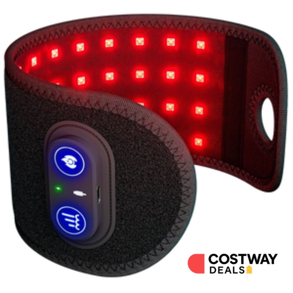 Red light therapy wrist wrap for wrist and finger pain relief.