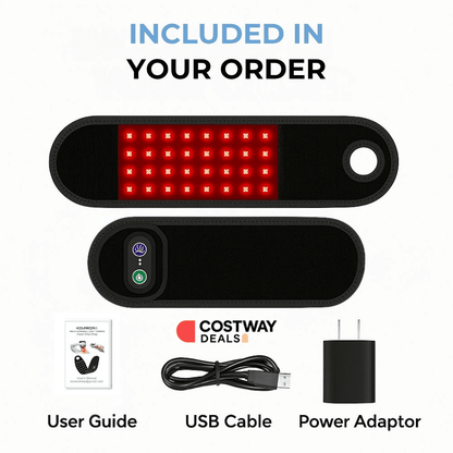 Red light therapy wrist wrap for wrist and finger pain relief.