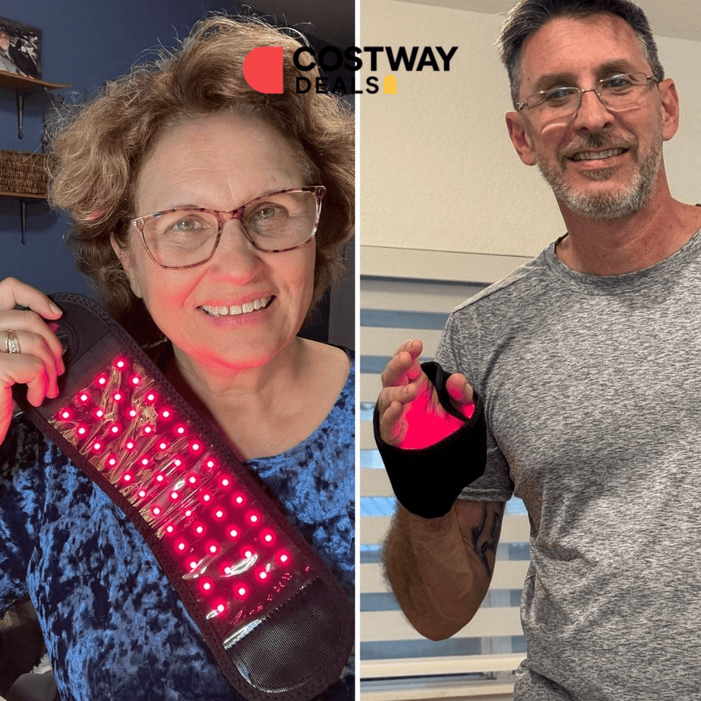 Red light therapy wrist wrap for wrist and finger pain relief.