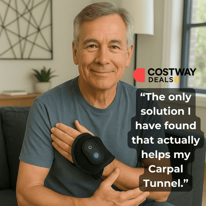 Red light therapy wrist wrap for wrist and finger pain relief.